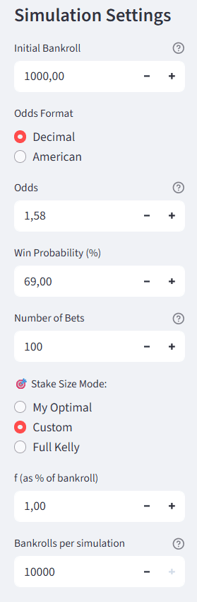 TrueBetVision — Simulation Settings